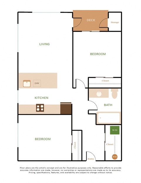 a floor plan of a residence with a bedroom and a living room